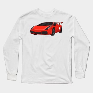 Sports car with airfoil illustration Long Sleeve T-Shirt